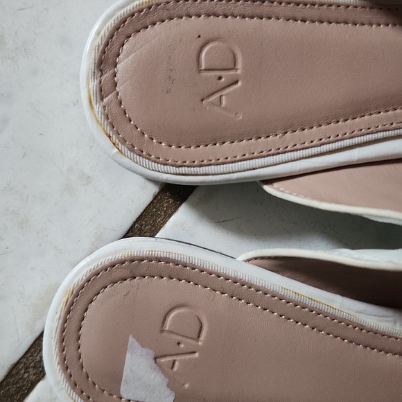 AD & Daughters Shoes 6.5 Jemma Croc White Leather Flat Pointed Slip On Mule - Picture 9 of 11